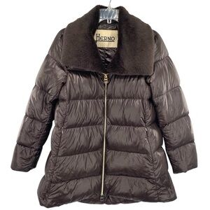 Heron Brown Quilted Down Puffer Jacket